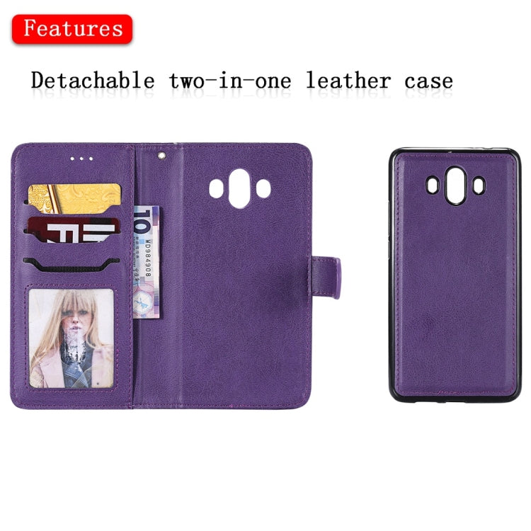 For Huawei Mate 10 Solid Color Horizontal Flip Protective Case with Holder & Card Slots & Wallet & Photo Frame & Lanyard