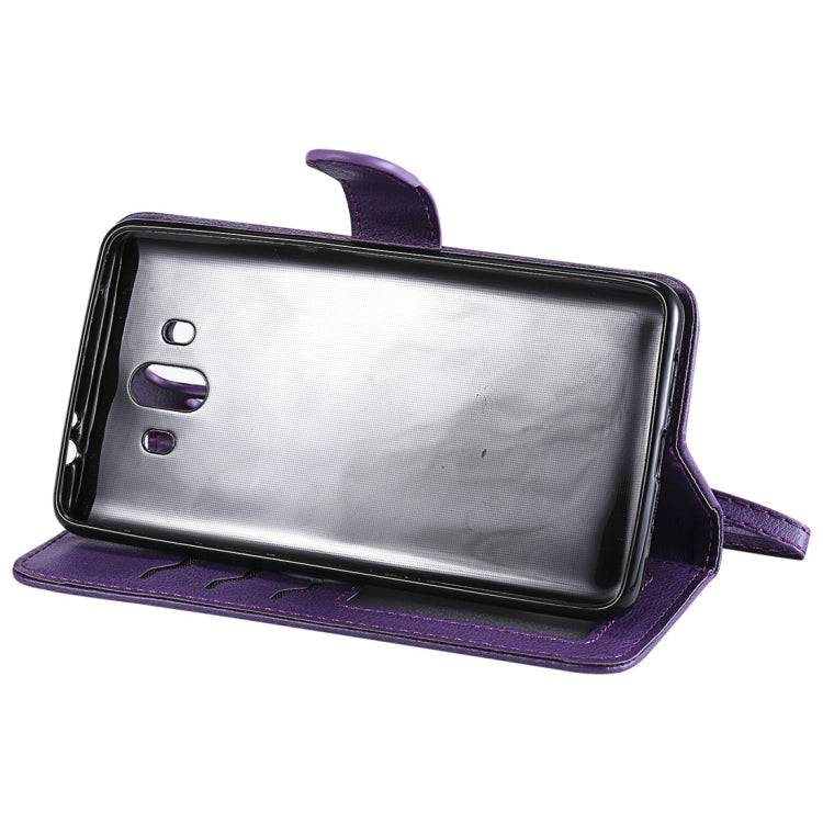 For Huawei Mate 10 Solid Color Horizontal Flip Protective Case with Holder & Card Slots & Wallet & Photo Frame & Lanyard