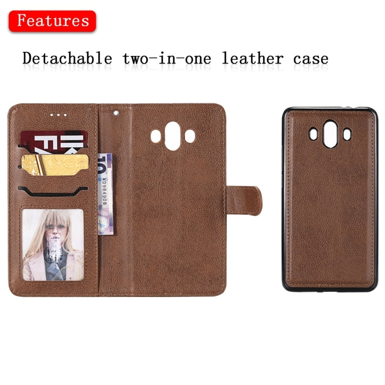 For Huawei Mate 10 Solid Color Horizontal Flip Protective Case with Holder & Card Slots & Wallet & Photo Frame & Lanyard