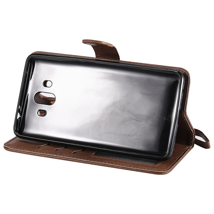 For Huawei Mate 10 Solid Color Horizontal Flip Protective Case with Holder & Card Slots & Wallet & Photo Frame & Lanyard