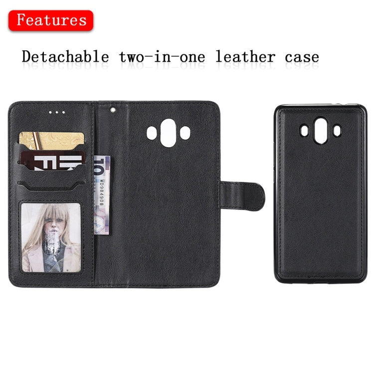 For Huawei Mate 10 Solid Color Horizontal Flip Protective Case with Holder & Card Slots & Wallet & Photo Frame & Lanyard