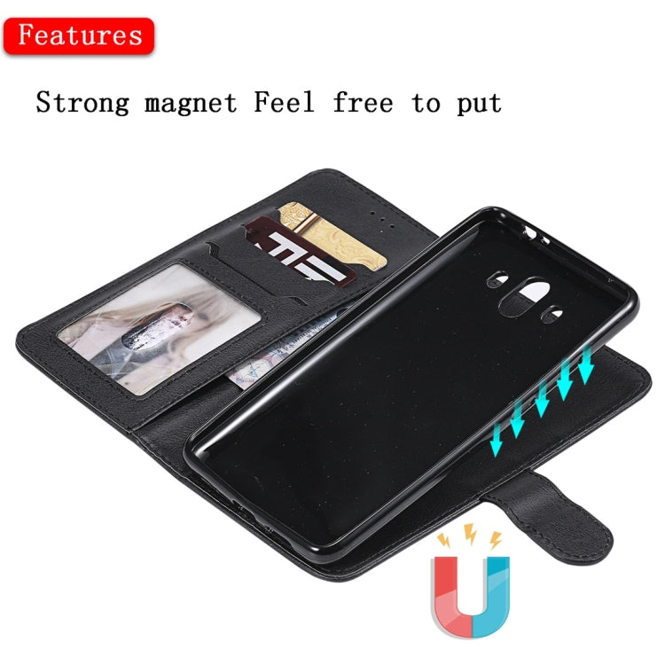 For Huawei Mate 10 Solid Color Horizontal Flip Protective Case with Holder & Card Slots & Wallet & Photo Frame & Lanyard