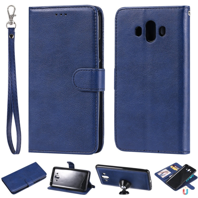 For Huawei Mate 10 Solid Color Horizontal Flip Protective Case with Holder & Card Slots & Wallet & Photo Frame & Lanyard