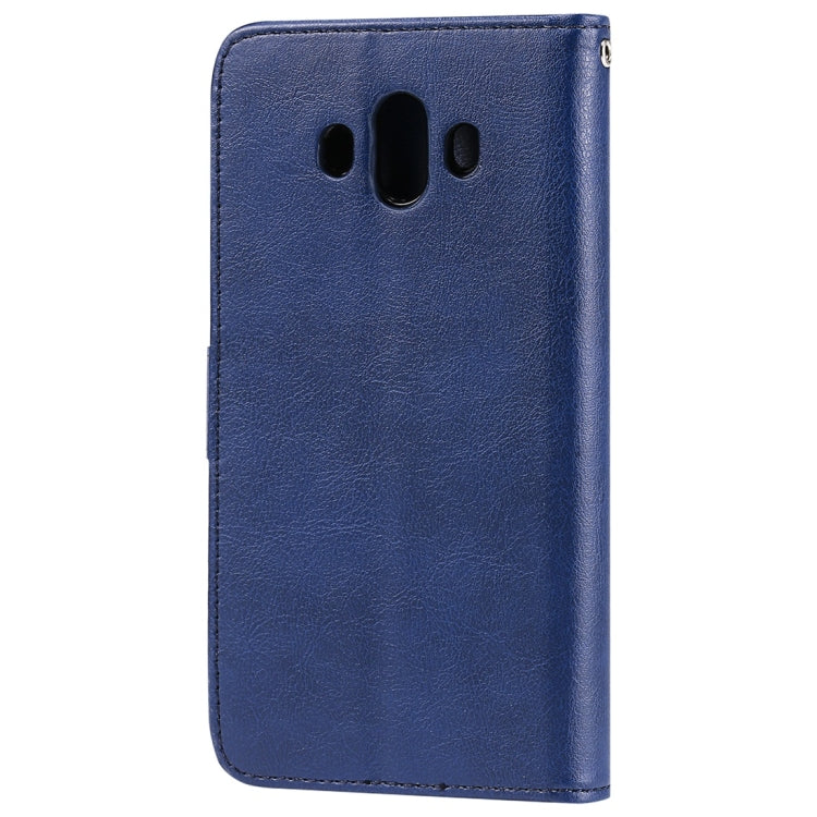 For Huawei Mate 10 Solid Color Horizontal Flip Protective Case with Holder & Card Slots & Wallet & Photo Frame & Lanyard