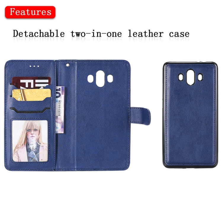 For Huawei Mate 10 Solid Color Horizontal Flip Protective Case with Holder & Card Slots & Wallet & Photo Frame & Lanyard