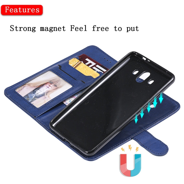 For Huawei Mate 10 Solid Color Horizontal Flip Protective Case with Holder & Card Slots & Wallet & Photo Frame & Lanyard