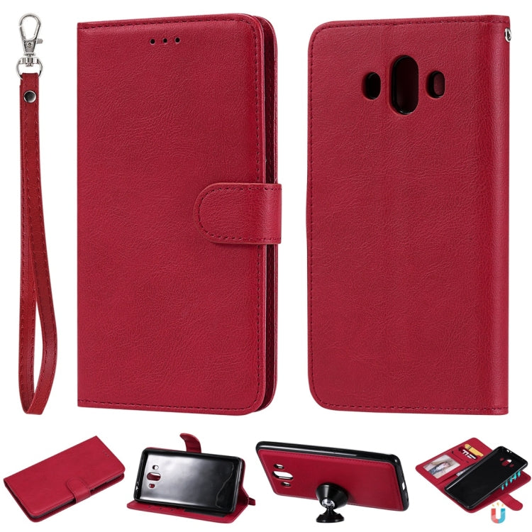 For Huawei Mate 10 Solid Color Horizontal Flip Protective Case with Holder & Card Slots & Wallet & Photo Frame & Lanyard