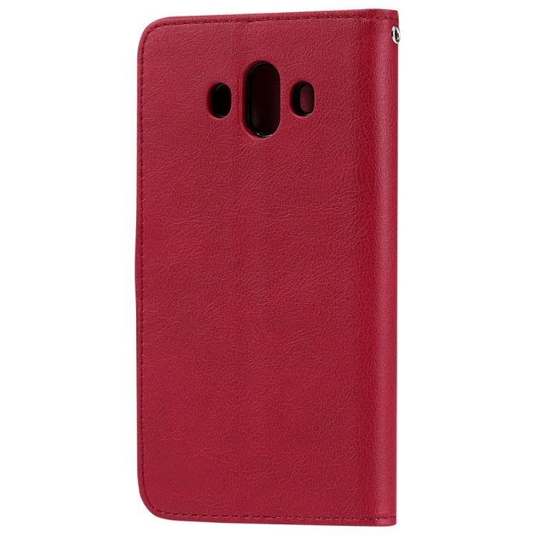 For Huawei Mate 10 Solid Color Horizontal Flip Protective Case with Holder & Card Slots & Wallet & Photo Frame & Lanyard