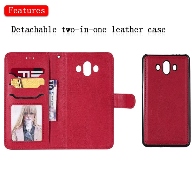 For Huawei Mate 10 Solid Color Horizontal Flip Protective Case with Holder & Card Slots & Wallet & Photo Frame & Lanyard