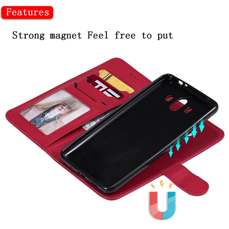 For Huawei Mate 10 Solid Color Horizontal Flip Protective Case with Holder & Card Slots & Wallet & Photo Frame & Lanyard