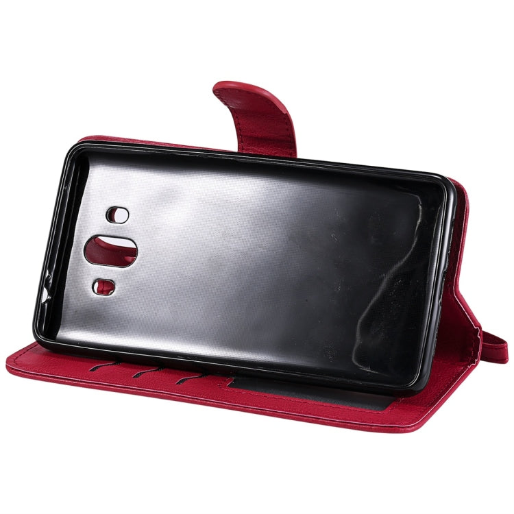 For Huawei Mate 10 Solid Color Horizontal Flip Protective Case with Holder & Card Slots & Wallet & Photo Frame & Lanyard