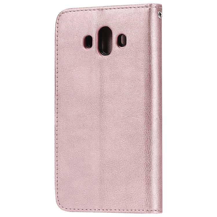 For Huawei Mate 10 Solid Color Horizontal Flip Protective Case with Holder & Card Slots & Wallet & Photo Frame & Lanyard