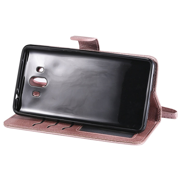 For Huawei Mate 10 Solid Color Horizontal Flip Protective Case with Holder & Card Slots & Wallet & Photo Frame & Lanyard
