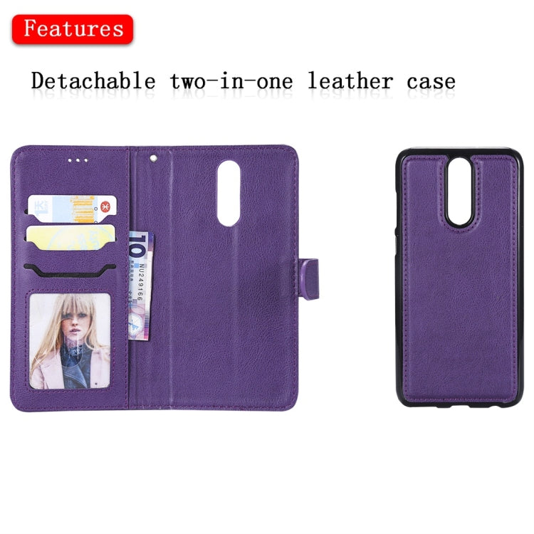 For Huawei Mate 10 Lite Solid Color Horizontal Flip Protective Case with Holder & Card Slots & Wallet & Photo Frame & Lanyard