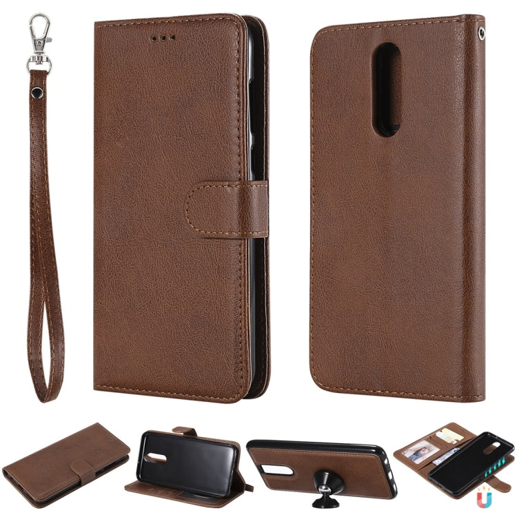 For Huawei Mate 10 Lite Solid Color Horizontal Flip Protective Case with Holder & Card Slots & Wallet & Photo Frame & Lanyard