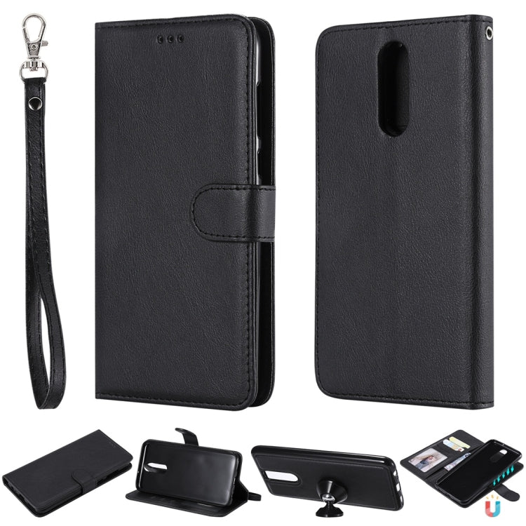 For Huawei Mate 10 Lite Solid Color Horizontal Flip Protective Case with Holder & Card Slots & Wallet & Photo Frame & Lanyard