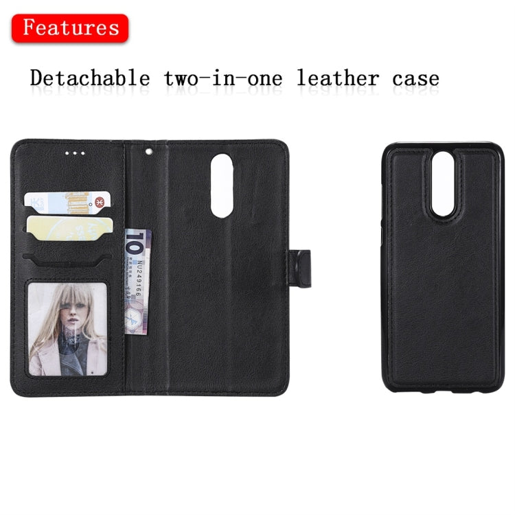 For Huawei Mate 10 Lite Solid Color Horizontal Flip Protective Case with Holder & Card Slots & Wallet & Photo Frame & Lanyard