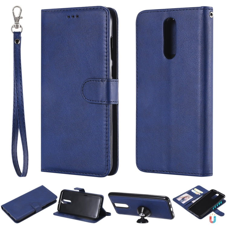 For Huawei Mate 10 Lite Solid Color Horizontal Flip Protective Case with Holder & Card Slots & Wallet & Photo Frame & Lanyard