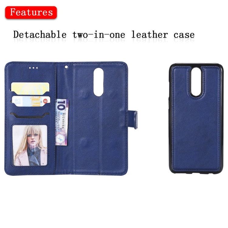 For Huawei Mate 10 Lite Solid Color Horizontal Flip Protective Case with Holder & Card Slots & Wallet & Photo Frame & Lanyard