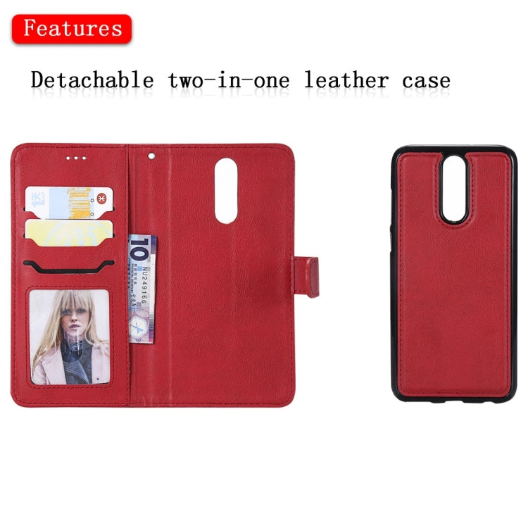 For Huawei Mate 10 Lite Solid Color Horizontal Flip Protective Case with Holder & Card Slots & Wallet & Photo Frame & Lanyard