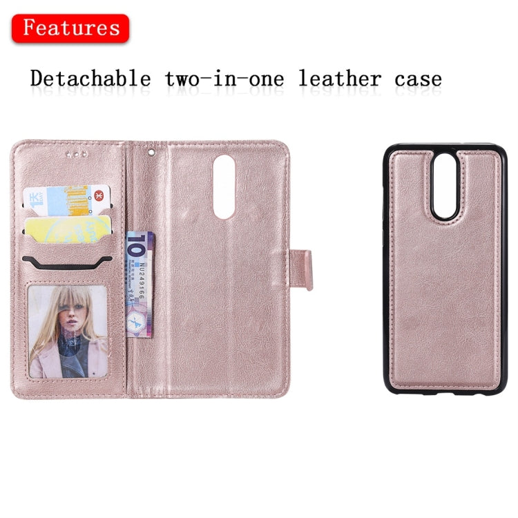For Huawei Mate 10 Lite Solid Color Horizontal Flip Protective Case with Holder & Card Slots & Wallet & Photo Frame & Lanyard