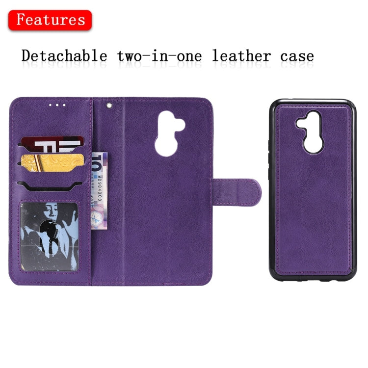 For Huawei Mate 20 Lite Solid Color Horizontal Flip Protective Case with Holder & Card Slots & Wallet & Photo Frame & Lanyard