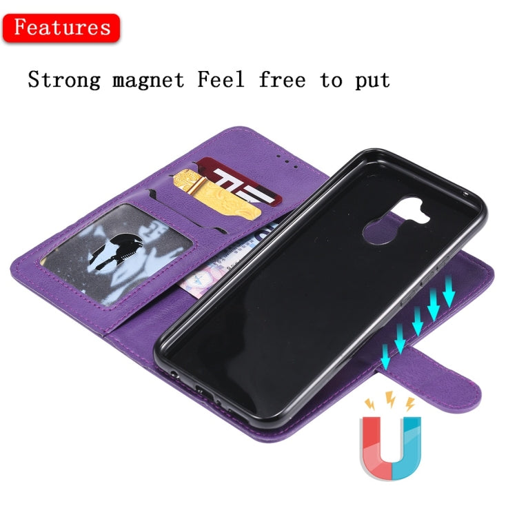 For Huawei Mate 20 Lite Solid Color Horizontal Flip Protective Case with Holder & Card Slots & Wallet & Photo Frame & Lanyard