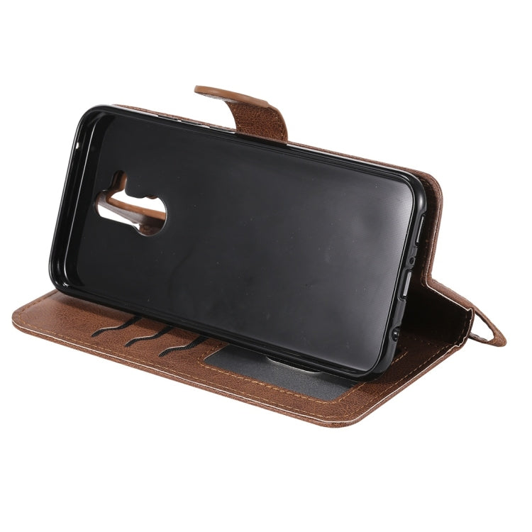 For Huawei Mate 20 Lite Solid Color Horizontal Flip Protective Case with Holder & Card Slots & Wallet & Photo Frame & Lanyard