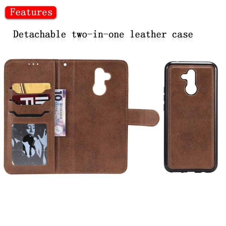 For Huawei Mate 20 Lite Solid Color Horizontal Flip Protective Case with Holder & Card Slots & Wallet & Photo Frame & Lanyard