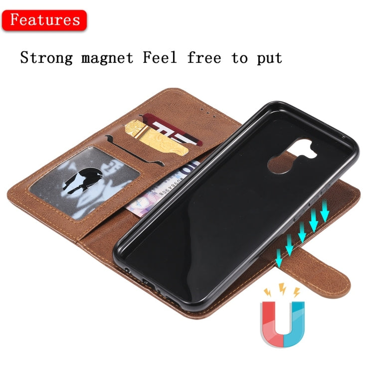 For Huawei Mate 20 Lite Solid Color Horizontal Flip Protective Case with Holder & Card Slots & Wallet & Photo Frame & Lanyard