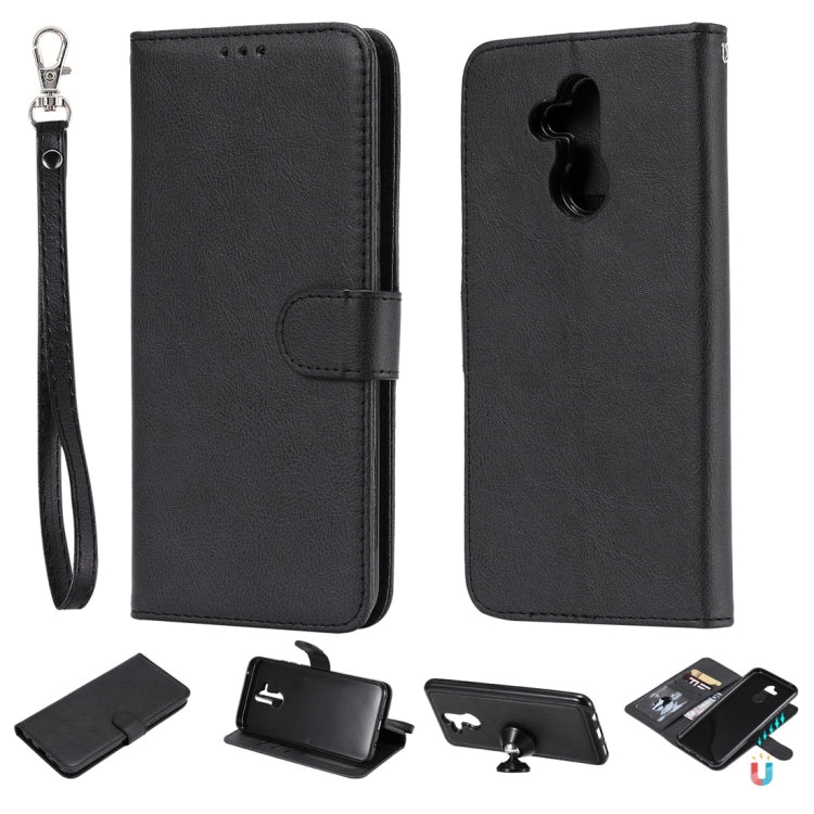 For Huawei Mate 20 Lite Solid Color Horizontal Flip Protective Case with Holder & Card Slots & Wallet & Photo Frame & Lanyard