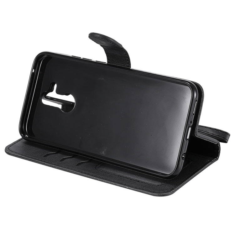 For Huawei Mate 20 Lite Solid Color Horizontal Flip Protective Case with Holder & Card Slots & Wallet & Photo Frame & Lanyard