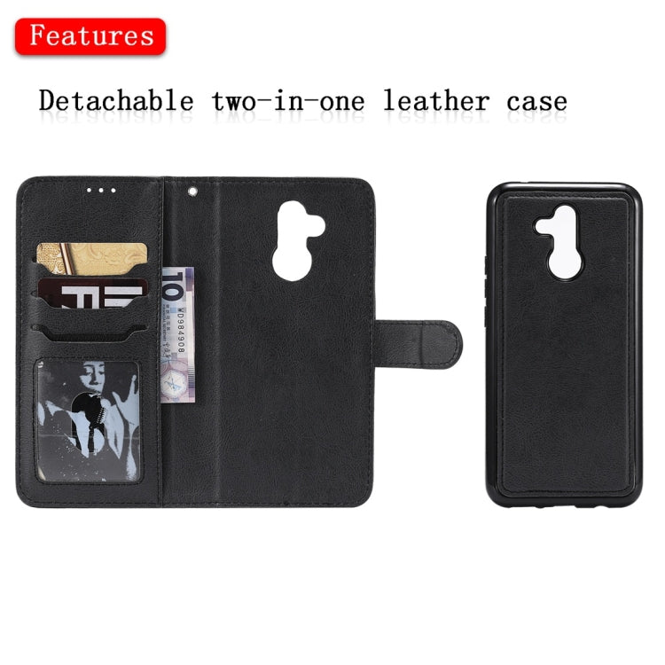 For Huawei Mate 20 Lite Solid Color Horizontal Flip Protective Case with Holder & Card Slots & Wallet & Photo Frame & Lanyard