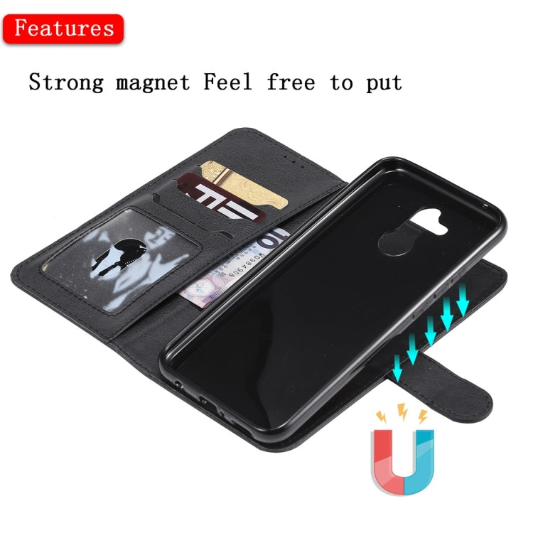 For Huawei Mate 20 Lite Solid Color Horizontal Flip Protective Case with Holder & Card Slots & Wallet & Photo Frame & Lanyard