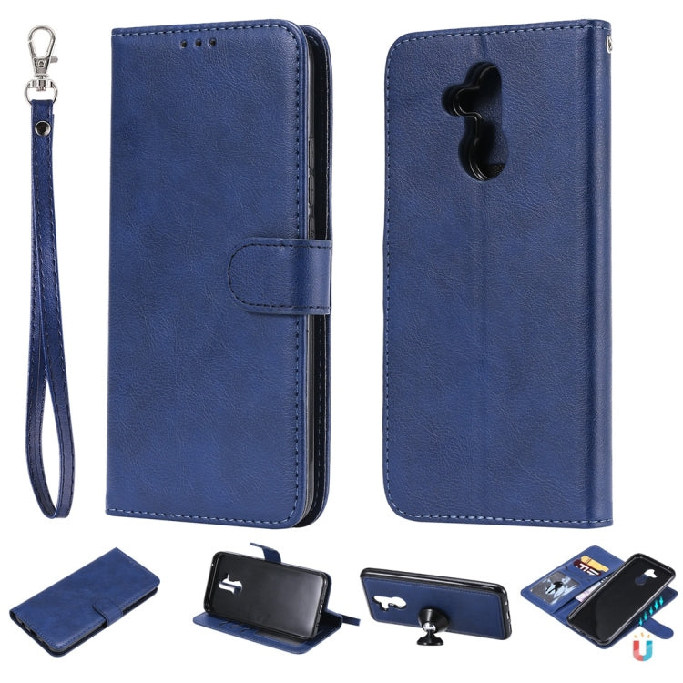 For Huawei Mate 20 Lite Solid Color Horizontal Flip Protective Case with Holder & Card Slots & Wallet & Photo Frame & Lanyard