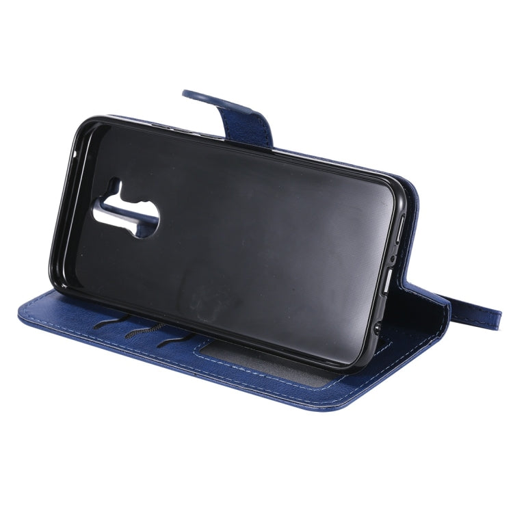 For Huawei Mate 20 Lite Solid Color Horizontal Flip Protective Case with Holder & Card Slots & Wallet & Photo Frame & Lanyard