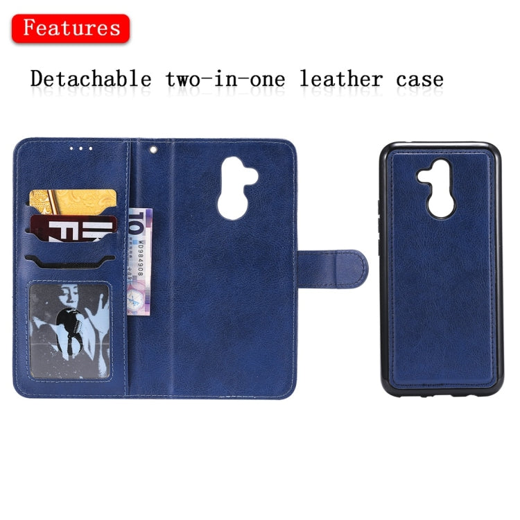 For Huawei Mate 20 Lite Solid Color Horizontal Flip Protective Case with Holder & Card Slots & Wallet & Photo Frame & Lanyard