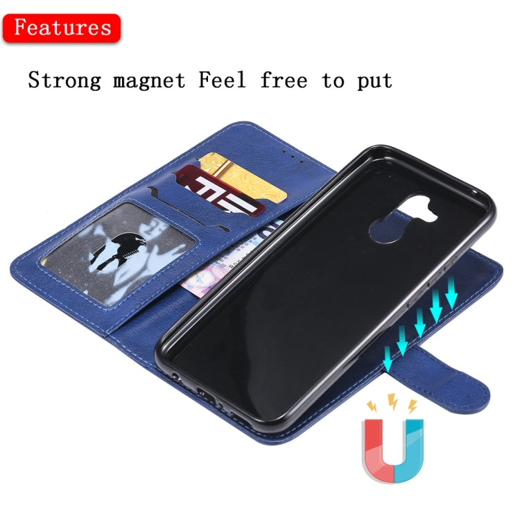 For Huawei Mate 20 Lite Solid Color Horizontal Flip Protective Case with Holder & Card Slots & Wallet & Photo Frame & Lanyard