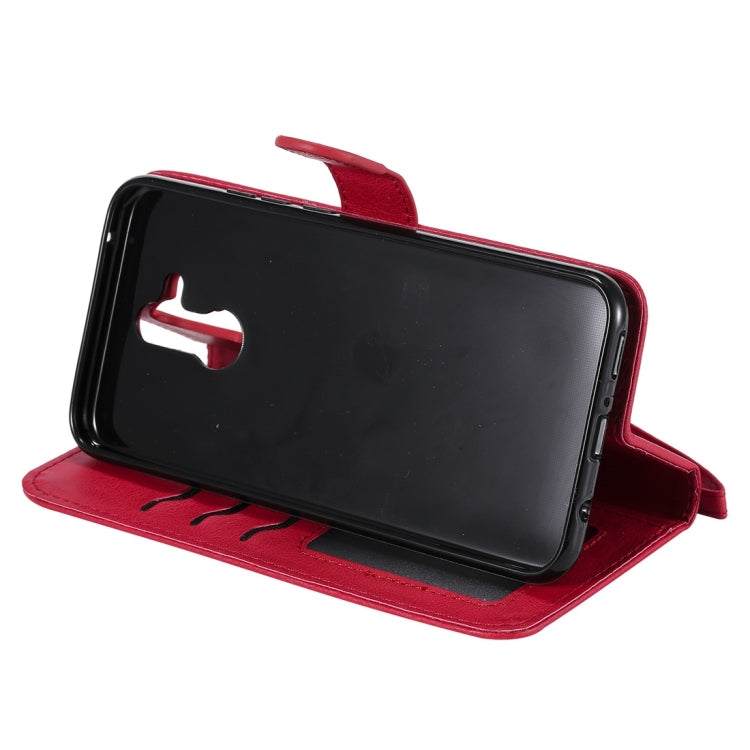 For Huawei Mate 20 Lite Solid Color Horizontal Flip Protective Case with Holder & Card Slots & Wallet & Photo Frame & Lanyard