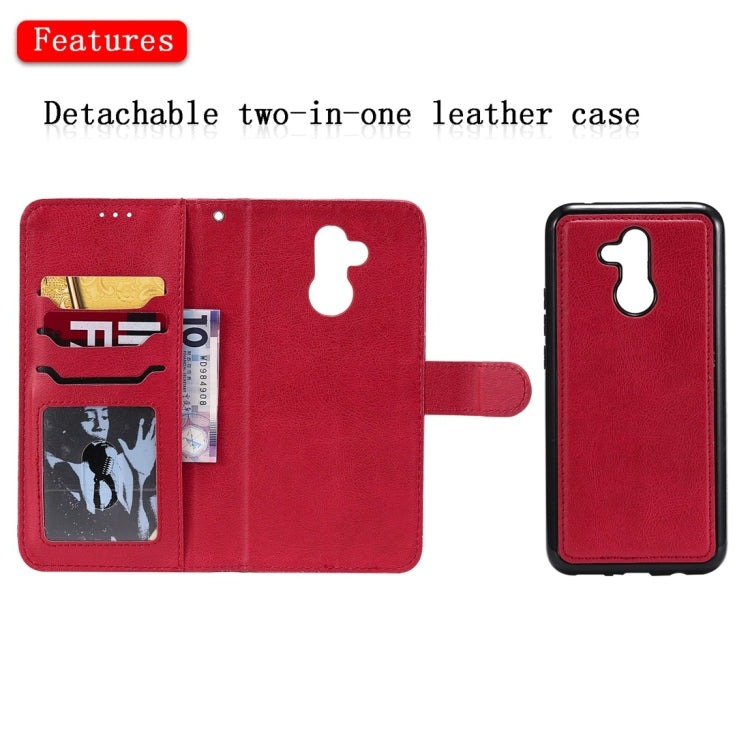 For Huawei Mate 20 Lite Solid Color Horizontal Flip Protective Case with Holder & Card Slots & Wallet & Photo Frame & Lanyard