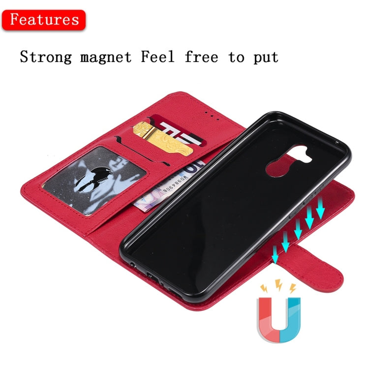 For Huawei Mate 20 Lite Solid Color Horizontal Flip Protective Case with Holder & Card Slots & Wallet & Photo Frame & Lanyard