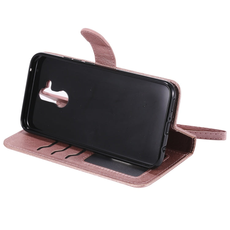For Huawei Mate 20 Lite Solid Color Horizontal Flip Protective Case with Holder & Card Slots & Wallet & Photo Frame & Lanyard