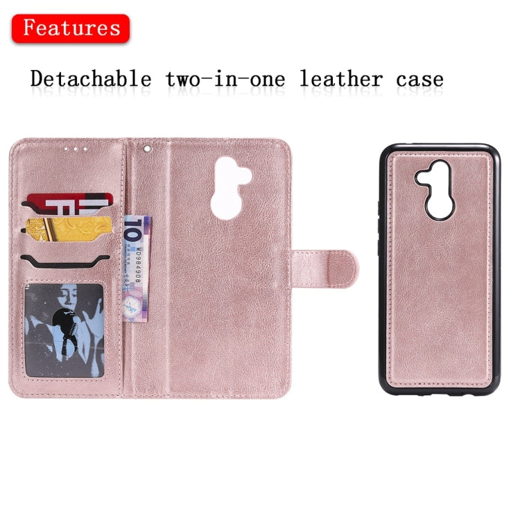 For Huawei Mate 20 Lite Solid Color Horizontal Flip Protective Case with Holder & Card Slots & Wallet & Photo Frame & Lanyard