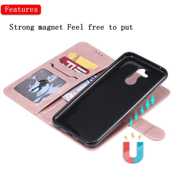 For Huawei Mate 20 Lite Solid Color Horizontal Flip Protective Case with Holder & Card Slots & Wallet & Photo Frame & Lanyard