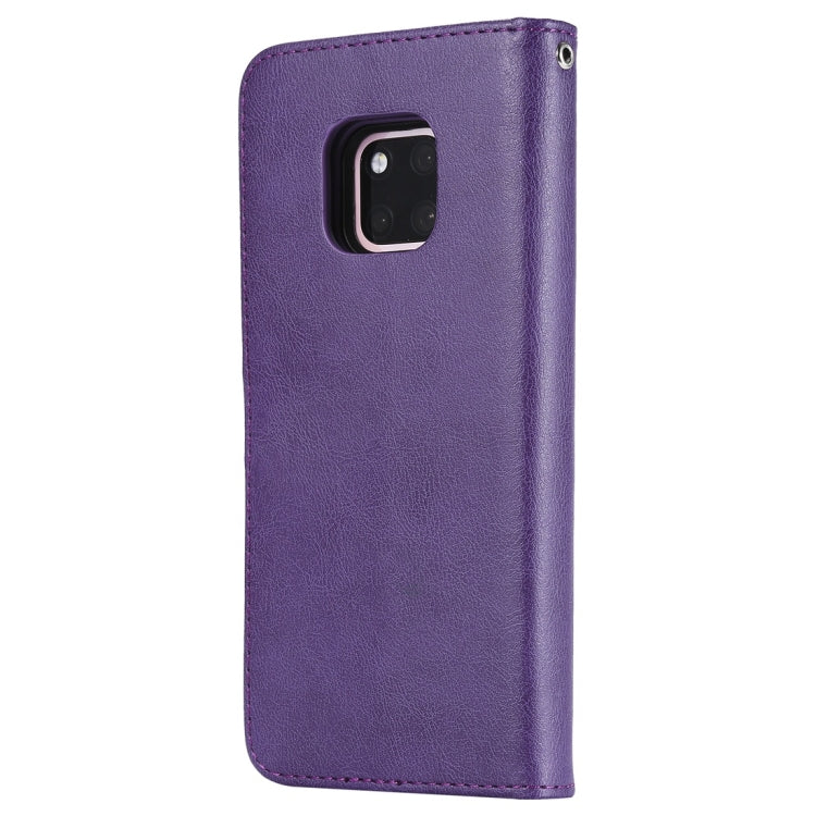 For Huawei Mate 20 Pro Solid Color Horizontal Flip Protective Case with Holder & Card Slots & Wallet & Photo Frame & Lanyard