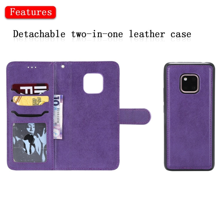 For Huawei Mate 20 Pro Solid Color Horizontal Flip Protective Case with Holder & Card Slots & Wallet & Photo Frame & Lanyard