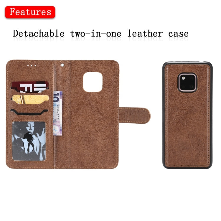 For Huawei Mate 20 Pro Solid Color Horizontal Flip Protective Case with Holder & Card Slots & Wallet & Photo Frame & Lanyard