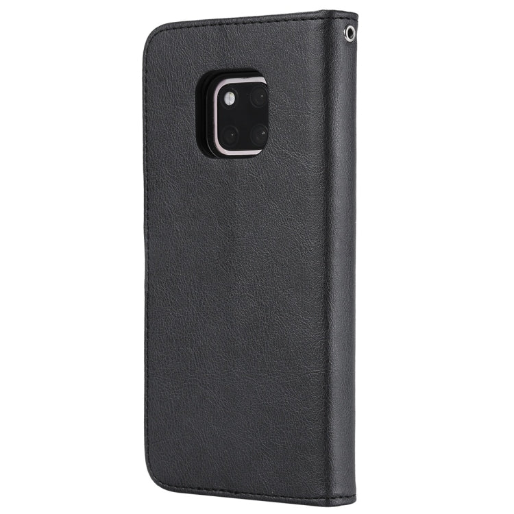 For Huawei Mate 20 Pro Solid Color Horizontal Flip Protective Case with Holder & Card Slots & Wallet & Photo Frame & Lanyard