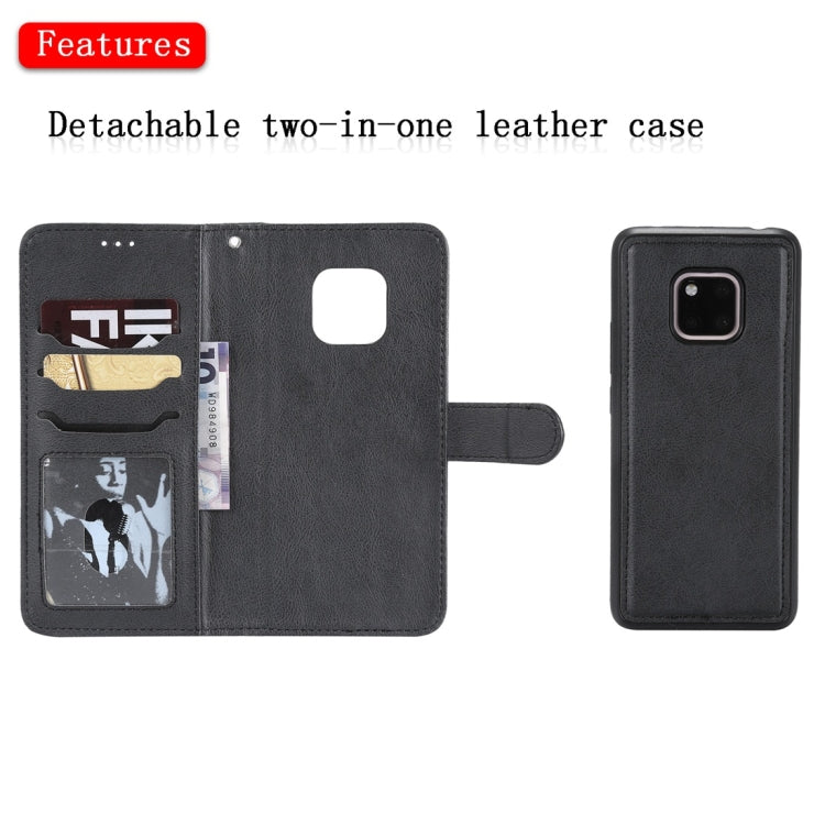 For Huawei Mate 20 Pro Solid Color Horizontal Flip Protective Case with Holder & Card Slots & Wallet & Photo Frame & Lanyard