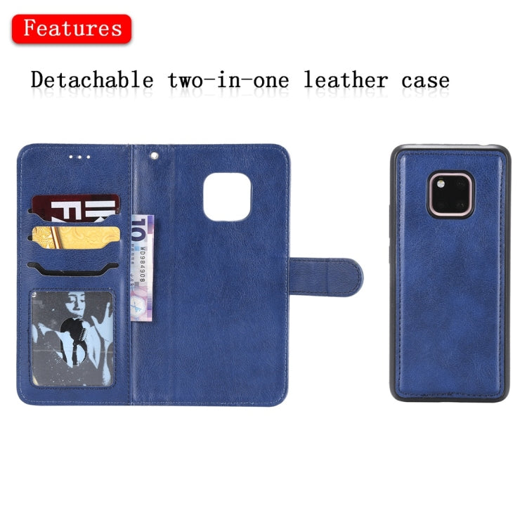 For Huawei Mate 20 Pro Solid Color Horizontal Flip Protective Case with Holder & Card Slots & Wallet & Photo Frame & Lanyard